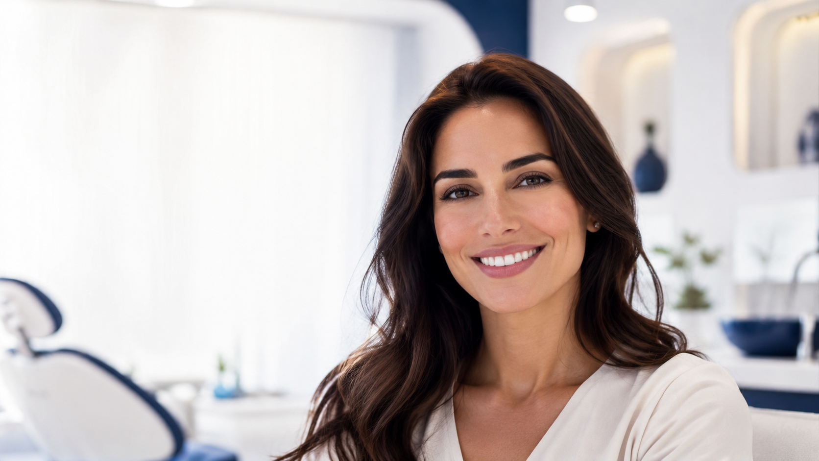 Smiling patient in a modern dental clinic